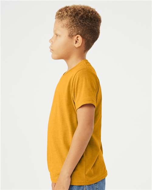 BELLA + CANVAS Youth CVC Jersey Tee 3001YCVC Heather Mustard Custom Embroidered Business Logo
