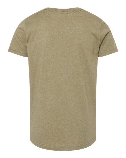 BELLA + CANVAS Youth CVC Jersey Tee 3001YCVC Heather Navy Custom Embroidered Business Logo