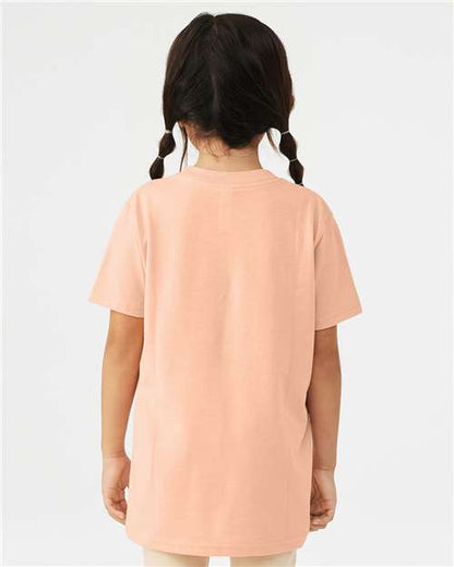 BELLA + CANVAS Youth CVC Jersey Tee 3001YCVC Heather Peach Custom Embroidered Business Logo