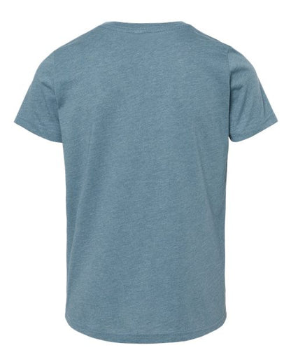 BELLA + CANVAS Youth CVC Jersey Tee 3001YCVC Heather Slate Custom Embroidered Business Logo