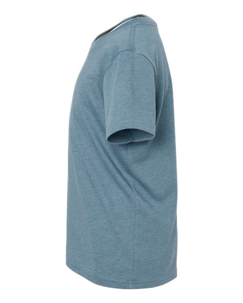 BELLA + CANVAS Youth CVC Jersey Tee 3001YCVC Heather Slate Custom Embroidered Business Logo