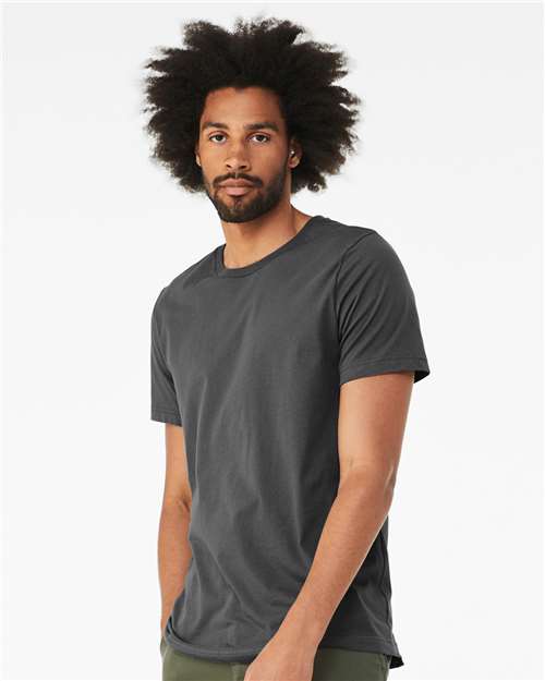 BELLA + CANVAS Triblend Tee 3413 Solid Asphalt Triblend Custom Embroidered Business Logo