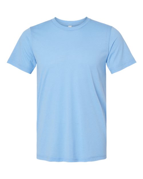 BELLA + CANVAS Triblend Tee 3413 Solid Carolina Blue Triblend Custom Embroidered Business Logo