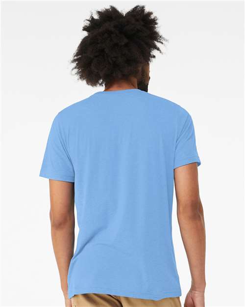 BELLA + CANVAS Triblend Tee 3413 Solid Carolina Blue Triblend Custom Embroidered Business Logo