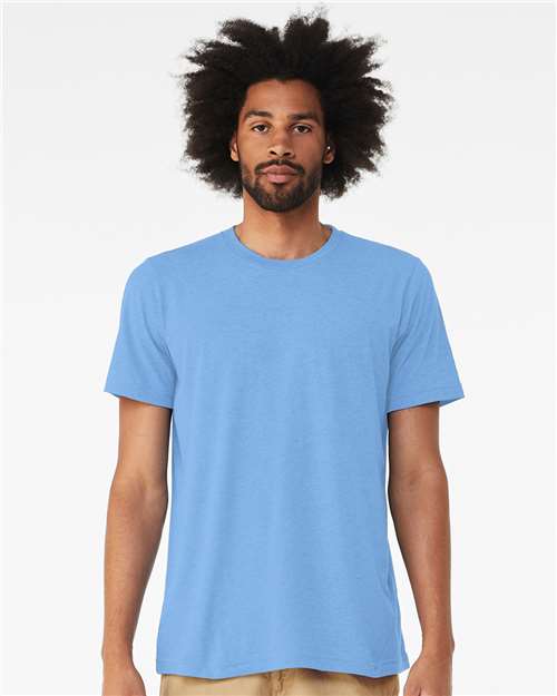 BELLA + CANVAS Triblend Tee 3413 Solid Blue Triblend Custom Embroidered Business Logo