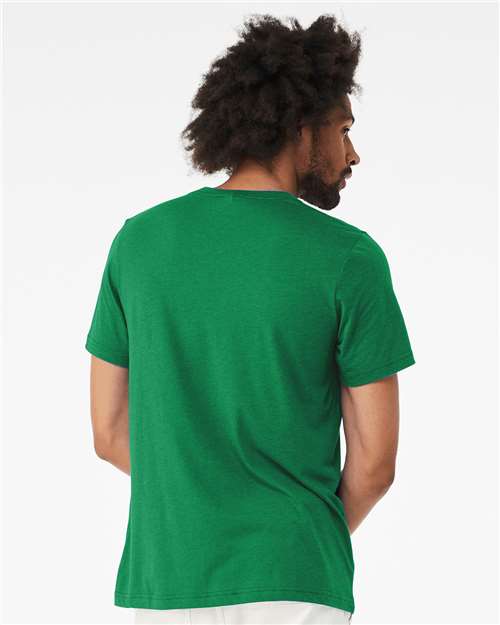 BELLA + CANVAS Triblend Tee 3413 Solid Kelly Triblend Custom Embroidered Business Logo