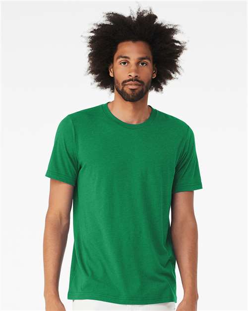 Custom Embroidered  BELLA + CANVAS Triblend Tee 3413 Solid Kelly Triblend