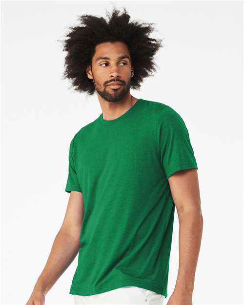 BELLA + CANVAS Triblend Tee 3413 Solid Kelly Triblend Custom Embroidered Business Logo