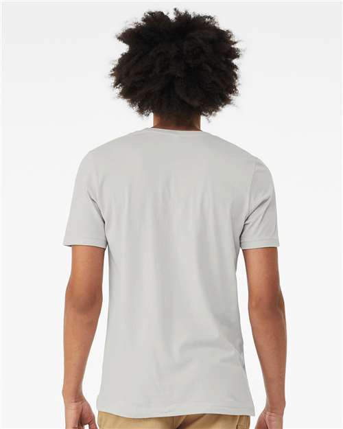 BELLA + CANVAS Triblend Tee 3413 Solid Silver Triblend Custom Embroidered Business Logo