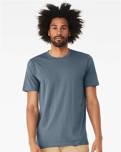 BELLA + CANVAS Triblend Tee 3413 Solid Silver Triblend Custom Embroidered Business Logo