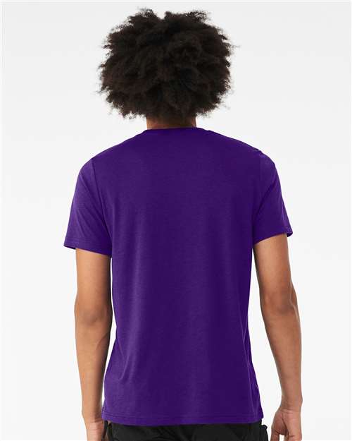 BELLA + CANVAS Triblend Tee 3413 Solid Team Purple Triblend Custom Embroidered Business Logo