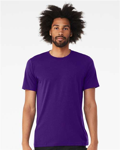 Custom Embroidered  BELLA + CANVAS Triblend Tee 3413 Solid Team Purple Triblend