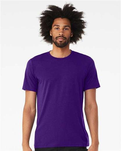 Custom Embroidered  BELLA + CANVAS Triblend Tee 3413 Solid Team Purple Triblend
