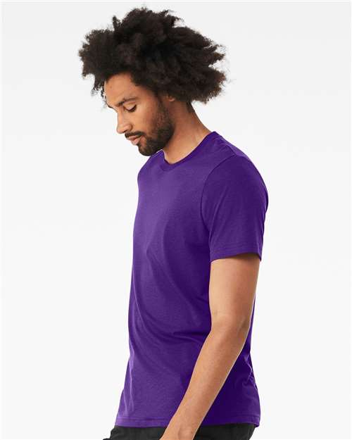 BELLA + CANVAS Triblend Tee 3413 Solid Team Purple Triblend Custom Embroidered Business Logo