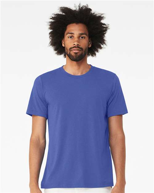 BELLA + CANVAS Triblend Tee 3413 Solid Team Purple Triblend Custom Embroidered Business Logo