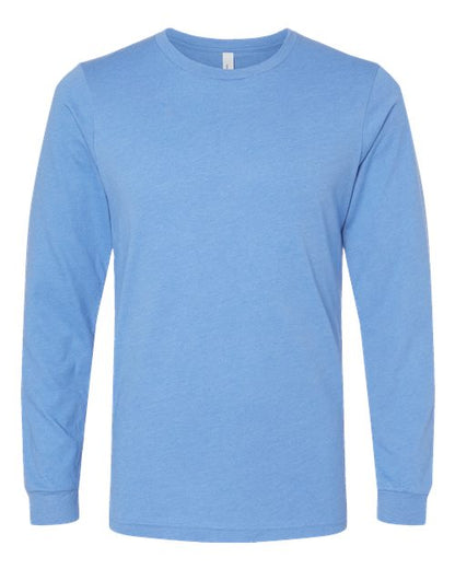 BELLA + CANVAS Heather CVC Long Sleeve Tee 3501CVC Heather Carolina Blue