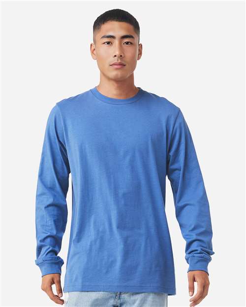 BELLA + CANVAS Heather CVC Long Sleeve Tee 3501CVC Heather Columbia Blue