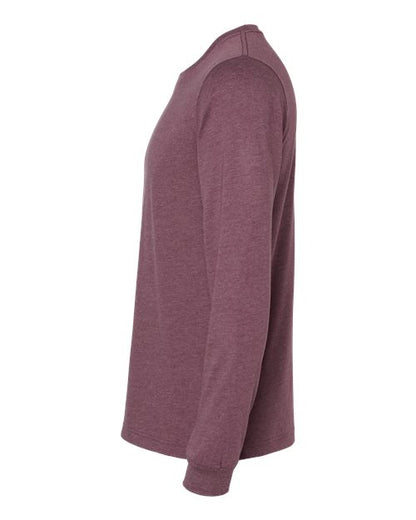 BELLA + CANVAS Heather CVC Long Sleeve Tee 3501CVC Heather Maroon Custom Embroidered Business Logo