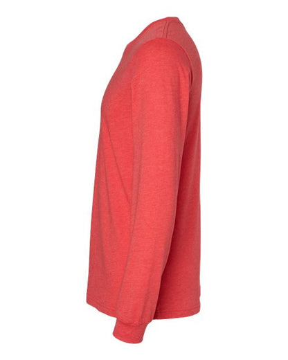 BELLA + CANVAS Heather CVC Long Sleeve Tee 3501CVC Heather Red Custom Embroidered Business Logo