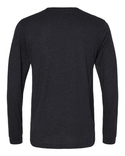 BELLA + CANVAS Triblend Long Sleeve Tee 3513 Athletic Grey Triblend Custom Embroidered Business Logo