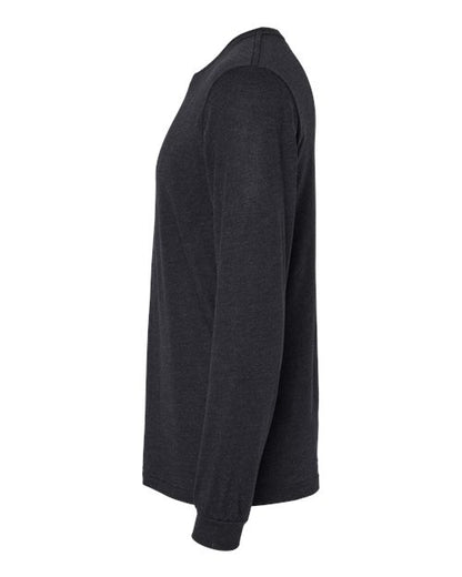 BELLA + CANVAS Triblend Long Sleeve Tee 3513 Black Heather Triblend Custom Embroidered Business Logo