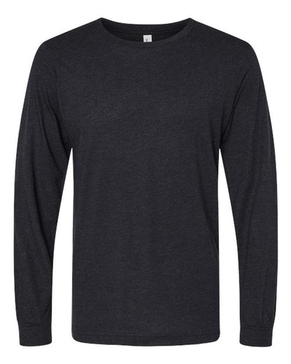 BELLA + CANVAS Triblend Long Sleeve Tee 3513 Athletic Grey Triblend Custom Embroidered Business Logo