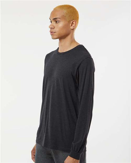 BELLA + CANVAS Triblend Long Sleeve Tee 3513 Black Heather Triblend Custom Embroidered Business Logo