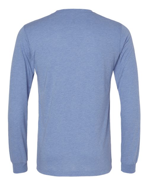 BELLA + CANVAS Triblend Long Sleeve Tee 3513 Black Heather Triblend Custom Embroidered Business Logo
