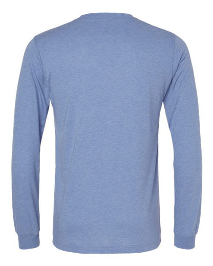 BELLA + CANVAS Triblend Long Sleeve Tee 3513 Black Heather Triblend Custom Embroidered Business Logo