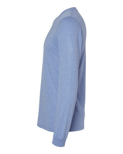 BELLA + CANVAS Triblend Long Sleeve Tee 3513 Blue Triblend Custom Embroidered Business Logo