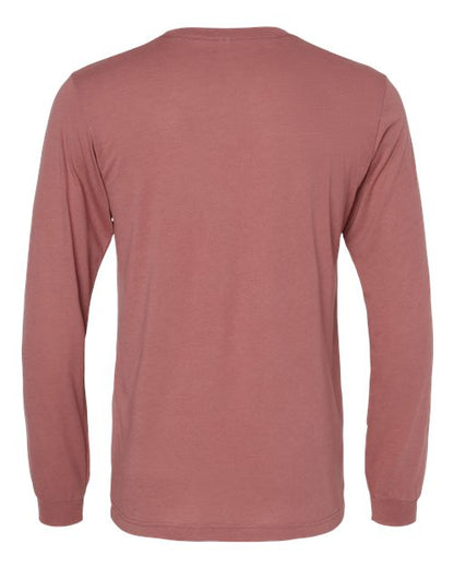 BELLA + CANVAS Triblend Long Sleeve Tee 3513 Mauve Triblend Custom Embroidered Business Logo