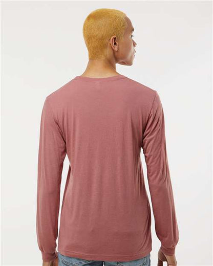 BELLA + CANVAS Triblend Long Sleeve Tee 3513 Mauve Triblend Custom Embroidered Business Logo