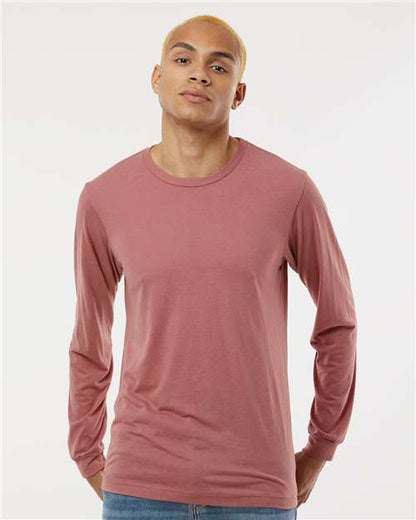Custom Embroidered  BELLA + CANVAS Triblend Long Sleeve Tee 3513 Mauve Triblend