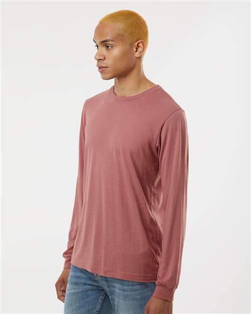 BELLA + CANVAS Triblend Long Sleeve Tee 3513 Mauve Triblend Custom Embroidered Business Logo