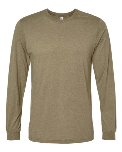 BELLA + CANVAS Triblend Long Sleeve Tee 3513 Oatmeal Triblend Custom Embroidered Business Logo