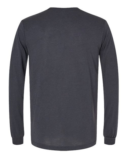 BELLA + CANVAS Triblend Long Sleeve Tee 3513 Solid Black Triblend Custom Embroidered Business Logo