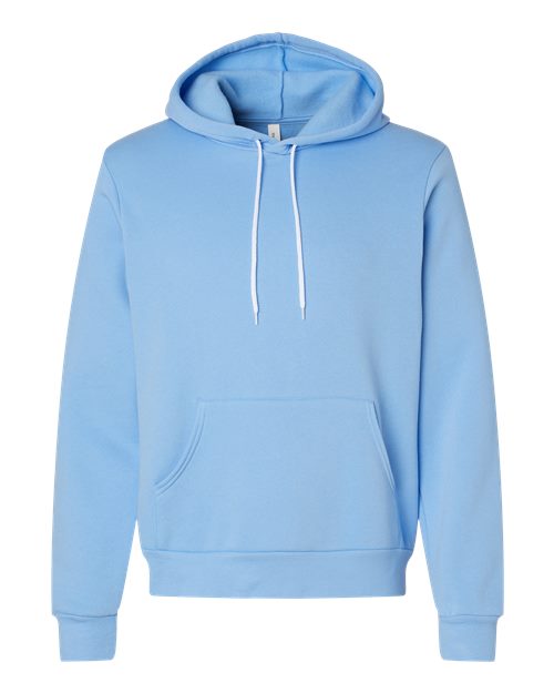 BELLA + CANVAS Sponge Fleece Hoodie 3719 Carolina Blue Custom Embroidered Business Logo