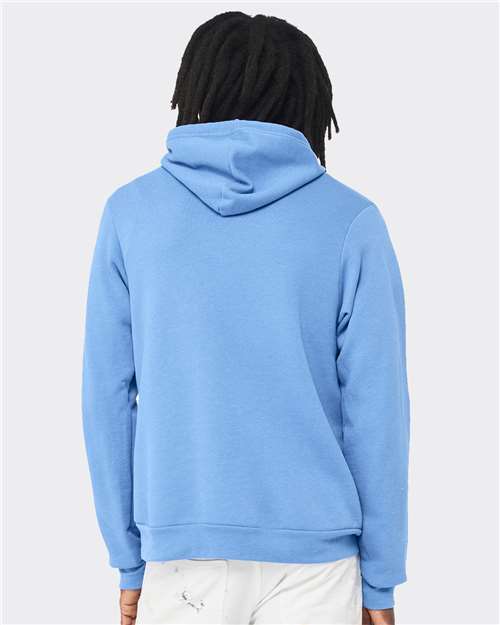 BELLA + CANVAS Sponge Fleece Hoodie 3719 Carolina Blue Custom Embroidered Business Logo