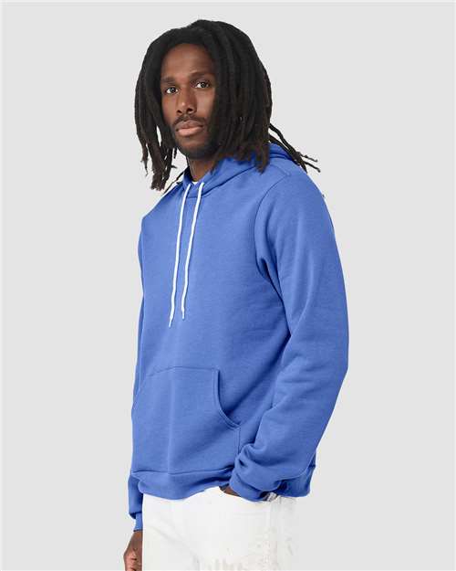 BELLA + CANVAS Sponge Fleece Hoodie 3719 Heather Columbia Blue Custom Embroidered Business Logo