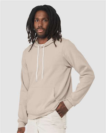 BELLA + CANVAS Sponge Fleece Hoodie 3719 Heather Dust Custom Embroidered Business Logo