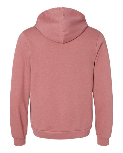 BELLA + CANVAS Sponge Fleece Hoodie 3719 Heather Mauve Custom Embroidered Business Logo