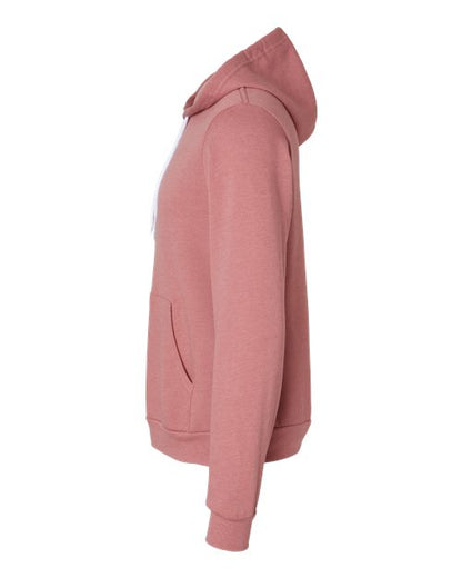 BELLA + CANVAS Sponge Fleece Hoodie 3719 Heather Mauve Custom Embroidered Business Logo