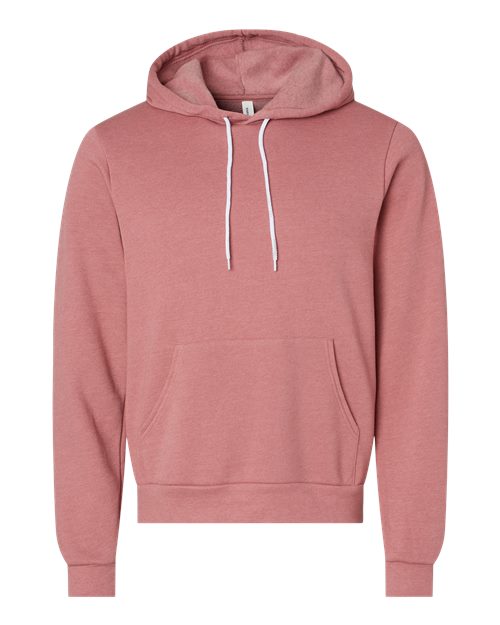 BELLA + CANVAS Sponge Fleece Hoodie 3719 Heather Mauve Custom Embroidered Business Logo
