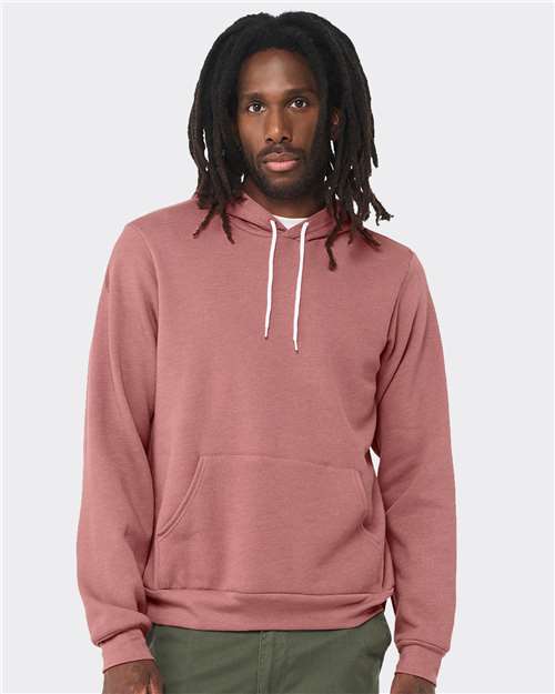 Custom Embroidered  BELLA + CANVAS Sponge Fleece Hoodie 3719 Heather Mauve