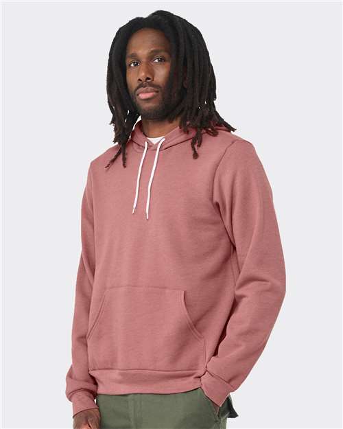 BELLA + CANVAS Sponge Fleece Hoodie 3719 Heather Mauve Custom Embroidered Business Logo
