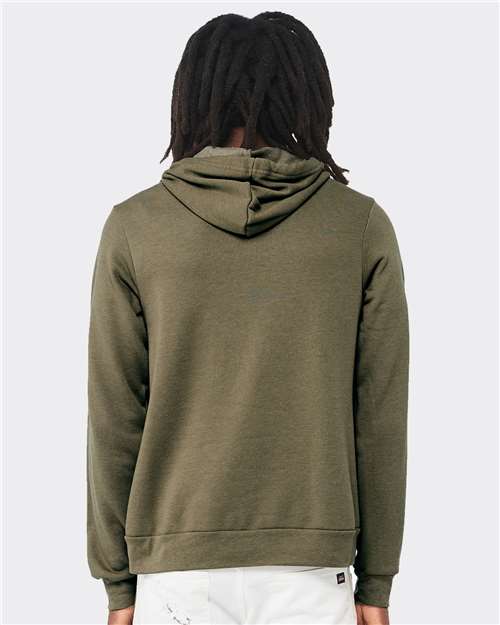 BELLA + CANVAS Sponge Fleece Hoodie 3719 Heather Olive Custom Embroidered Business Logo