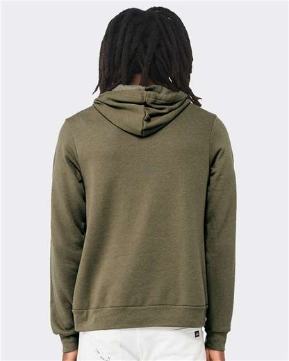 BELLA + CANVAS Sponge Fleece Hoodie 3719 Heather Olive Custom Embroidered Business Logo