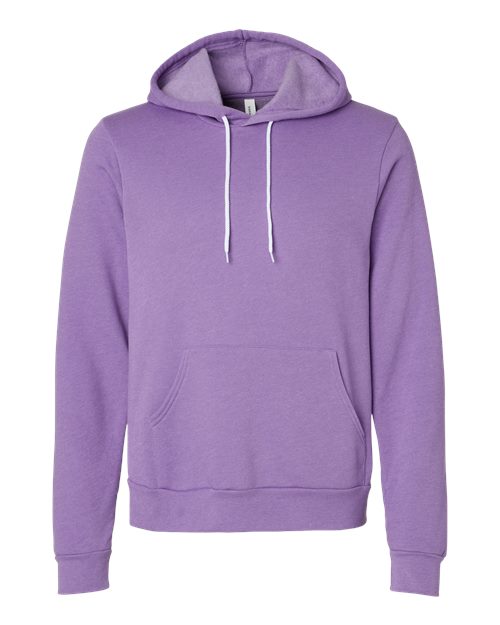 BELLA + CANVAS Sponge Fleece Hoodie 3719 Heather Team Purple Custom Embroidered Business Logo