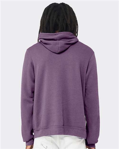 BELLA + CANVAS Sponge Fleece Hoodie 3719 Heather Team Purple Custom Embroidered Business Logo
