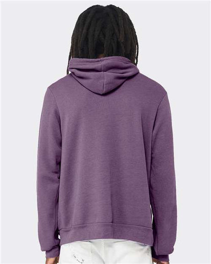 BELLA + CANVAS Sponge Fleece Hoodie 3719 Heather Team Purple Custom Embroidered Business Logo